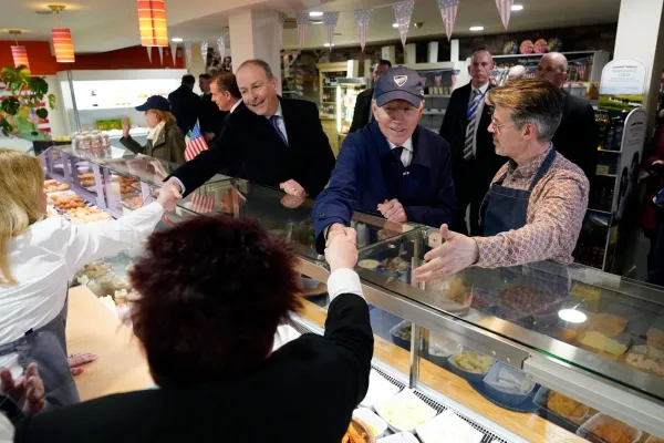 Joe Biden meeting with cafe workers